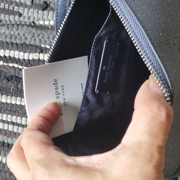 NEW Kate Spade cross body bag,purse, Lola glitter,dusk grey.Beautiful bluish tin - Picture 5 of 8